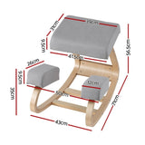 Artiss Kneeling Chair Ergonomic Posture Chair with Memory Foam Balance Stool for Home Office Gaming KCHAIR-G-01-GY