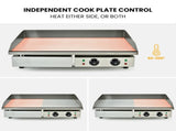 THERMOMATE Commercial Electric Griddle TH-G05, 4400W 73x37cm Flat Cooking Surface V219-FODCAPTHMAG05