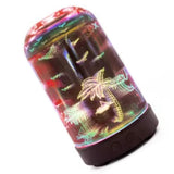 3D Glass Humidifier LED Aroma Humidifier with Coconut Tree Pattern V1294-YM0901-JY31123-03