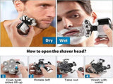 Waterproof USB Bald Head Shaver for Men, Rechargeable Rotary Razor V1263-JX-4019