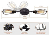 Double Head Wall Sconce Industrial Wire Cage Wall Light Vintage Style Wall Lamp V1294-YM0717-10024090