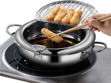 Deep fryer - Tempura pan - 24 cm - Stainless steel pan - Kitchen accessories - Japanese deep fryer V1189-WXF-260203-00619