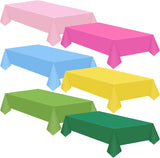 12 Pcs Hawaiian Plastic Tablecloths 54 x 108 Inch Disposable Rectangle Waterproof Table Cover for V1259-DP01-A-1175