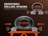 Pipe Stand with Roller Head 2500 LBS Load for 2-36 inches Pipes 45 Steel V952-ZXGDZCZJ35YCQ3B2SV0