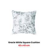 Bianca Gracie White Square Filled Cushion 43 x 43cm V442-BCA-CUSHION-GRACIE-WHITE-SQ