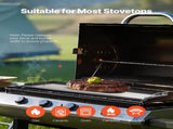 Carbon Steel Griddle, 32x14 inch Universal Flat Top Rectangular Plate, Gas Grill Griddle for BBQ V952-DCJPTG3214INVTJ16V0