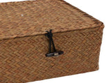 3 Pcs Hand Woven Storage Box Stationery Snacks Jewelry Storage Woven Basket with Lid for Home V1294-YM0901-3115250090311