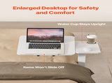 Overbed Table, Mobile Bed Side Table with Flip Desktop and 4 Hidden Wheels, Height & Angle V952-CSZGXDZZCSFZ3O0N9001V0