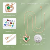 Forever Love Heart Birthstone Necklace 925 Sterling Silver Personalized Jewelry for Mom, Wife, V1107-FOREVER LOVE HEART BIRTHSTONE NECKLACE4