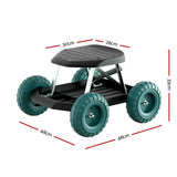 Gardeon Garden Cart Rolling Stool with Wheels Gardening Helper Seat Farm Yard GCT-SEAT-200KG-BK