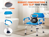 Swivel Shower Chair 360 Degree, Adjustable Shower Seat with Pivoting Arms & Padded Bath Seat for V952-GDSYGZYTLSLKVG9ABV0