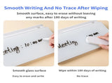 White Slanted Glass Memo Board & Desktop Organizer with 2 Markers & Residue-Free Eraser - Computer V888-ELOSUNG49454