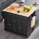 VEVOR Kitchen Island Cart Rolling Storage Cabinet on Wheel with Drawer & Shelves V952-QFBYDKCFD2XJ6INJTV0