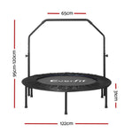 Everfit 48inch Round Fitness Trampoline Rebounder Adjustable Handrail Blue TRAMPO-C-MINI48-R-BLBK