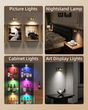 3 Pack Rechargeable Magnetic Picture Light with 3 Color Temperatures and 12 RGB Colors, Dimmable V1237-ZY-924-188