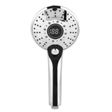 Digital Display Handheld Shower Head with 3-color Temperature Control LED Light 3 Spraying Mode V1294-YM0727-JY08639