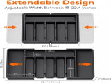 Extendable Cutlery Tray with 8 Compartments - 38 Cm Deep - Cutlery Cassette - Cutlery Drawer V1188-MS101-01425-1