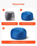 VEVOR 91 cm Round Bean Bag Chair with Removable Cover & Dutch Velvet Blue V952-YXDDY3539INC4SBGOV0