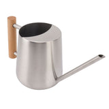Watering Can 900ml Stainless Steel Long Spout Wooden Handle Elegant Flower Watering Pot for Garden V1294-YM0706-3111230174013
