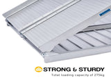 Kartrite 5ft Aluminium Foldable Wheelchair Ramp Non-Slip R02 Silver RAM-WCR-R02-5FT