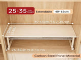 Extendable Wardrobe Divider Shelf Expandable Storage Organizer 15.7-25.6 Inches Adjustable Cabinet V1366-AZ2-W-14771
