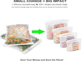 Bangp Premium Silicone Reusable Food Storage Bags,4 Pack,Stand-Up Bottom,Multi-Use Food Freezer V1259-DP01-F-72