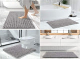 Bathroom Rugs Sets, Extra Soft Thick Chenille Bath Mat and U-Shaped Toilet Rug, Non-Slip Absorbent V1189-LC-AMZ-00306