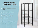 Modular Wire Storage 60x60cm Steel Shelving Black With Fixed Legs For Garage Warehouse Or Kitchen V63-841231