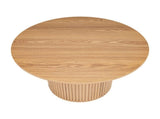 Luxe Ribbed Round Coffee Table Wooden V264-TAB-723C-NTR-NA-1