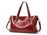 Elegant PU Leather Tote Bag with Detachable Strap - Wine Red V888-ELOSUNG15331