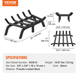 Fireplace Log Grate, 609.6mm Heavy Duty Fireplace Grate with 6 Support Legs, 19.05mm Solid V952-ZTXYMP34X3424Y84PV0