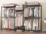 CARLA HOME Heavy Duty Clothing Garment Rack Organizer with Hanging Rods & Storage Shelves for LSB-36179