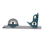 1x Stainless Steel Universal Bevel 180 Degree Angle Combination Square Protractor Ruler Set V1294-YM0901-JYB00825