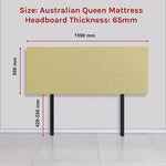 Linen Fabric Queen Bed Deluxe Headboard Bedhead - Sulfur Yellow V63-839561