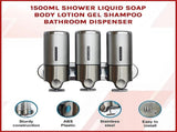1500ml Shower Liquid Soap Body Lotion Gel Shampoo Bathroom Dispenser V63-825461