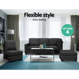 Artiss Modular Sofa Chaise Set 5-seater Dark Grey SBED-C-EP05-DA-GY-ABCDE