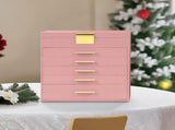 CARLA HOME 6-Layer Large Jewelry Organizer Box for Women with Mirror, Drawers, Hooks & Dividers for V178-36230
