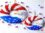 4th of July Wreaths for Front Door 2026- Patriotic Eagle Flag 250th Anniversary Eagle V1366-AZ2-W-26792