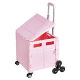Foldable Utility Cart, 65L Collapsible Portable Crate Rolling Cart with Stair Climbing Wheels & 360&deg V952-BXSPLCFS176L2ECQCV0