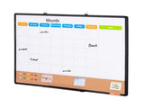 36"x 24" Monthly Calendar Whiteboard & Cork Board Combo with Aluminum Frame 2-in-1 Magnetic Dry V952-RMB36X24RLBBZZZDYV0