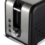 2-Slice Retro Toaster with Diamond Textured Finish, Stainless Steel Body, and Removable Crumb Tray V1341-ZY-XQGXWPV3-BLACK