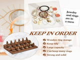 2Pcs Ring Display Stand, 3 Tier Ring Organizer for 18 Rings Storage Selling, Wood Ring Holder V1259-DP01-A-3477