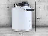 Baumr-AG 3.8L Double Wall Insulated Stainless Steel Water Bottle, Drink Jug with Handle, White V219-DRWDWIBM38WA