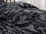 Floral Leaves Comforter Set, King Size, Microfiber Quilted Bedding with Pillowcase V745-MAB010296AJ3