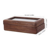 Coffee Walnut Wood Jewelry Box with Transparent Lid for Storage V1366-AZ2-W-13831