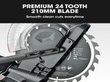 BAUMR-AG 210mm Compound Mitre Saw Dual Bevel Sliding Drop Saws 1500W V219-SAWMITBMRA20SR