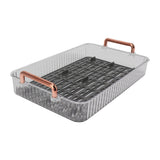 Tea Tray Rectangular Double Layer Drainage Rack Tea Serving Tray for Parties Coffee Table Kitchen V1294-YM0901-3118230273114