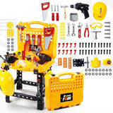 Toy Power Workbench, Kids Power Tool Bench Construction Set with Tools and Electric Drill V255-T101-N