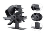 Heat Powered Stove Fan 7 Blade Moon Model Silent Operation Circulating Warm Air Highly Efficient Log V1294-YM0706-3114230120111