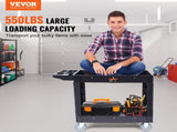 Utility Service Cart, 2 Shelf 550LBS Heavy Duty Plastic Rolling Utility Cart with 360&deg Swivel V952-DXSLSYTCDXCX2WXI2V0